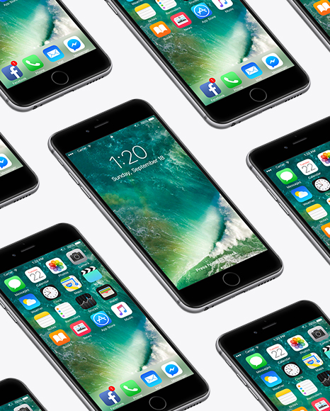 Isometric Apple iPhone 6 Plus Mockup PSD #3