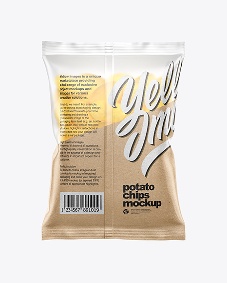 Matte Bag With Potato Chips Mockup PSD #6