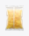 Frosted Bag With Potato Chips Mockup