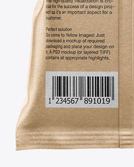 Frosted Bag With Potato Chips Mockup In Object Mockups On Yellow Images Object Mockups