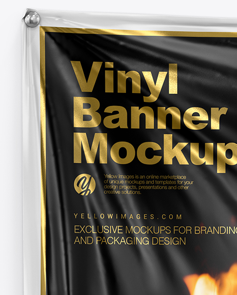 Vinyl Banner Mockup In Stationery Mockups On Yellow Images Object Mockups