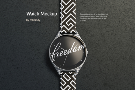 Download Watch Mockup In Device Mockups On Yellow Images Creative Store PSD Mockup Templates