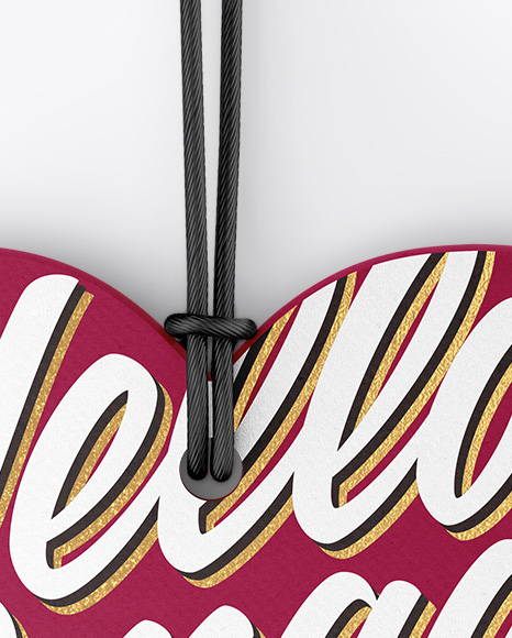 Heart Shaped Label Mockup PSD #2