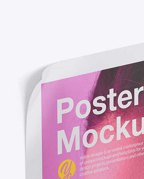 Download Poster Mockup In Stationery Mockups On Yellow Images Object Mockups PSD Mockup Templates