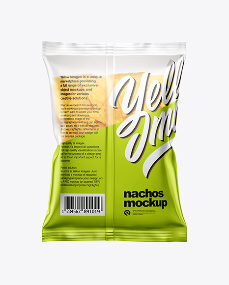 Matte Bag With Nachos Mockup