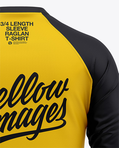 Download Men S Raglan 3 4 Length Sleeve T Shirt Mockup Back View In Apparel Mockups On Yellow Images Object Mockups PSD Mockup Templates