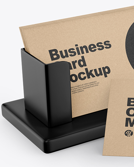 Kraft Business with Holder Cards Mockup PSD #2
