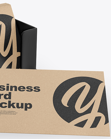 Kraft Business with Holder Cards Mockup PSD #1