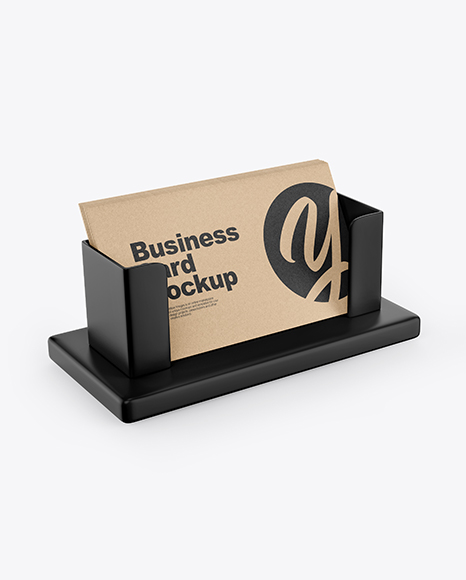 Kraft Business with Holder Cards Mockup PSD #6