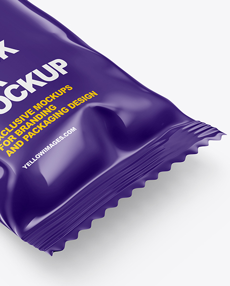 Download Glossy Snack Bar Mockup In Flow Pack Mockups On Yellow Images Object Mockups Yellowimages Mockups