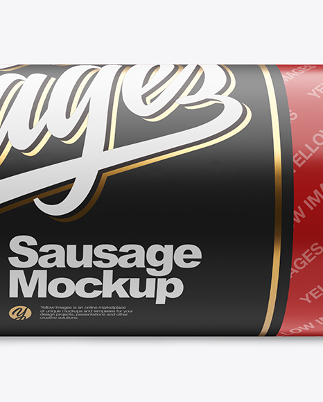 Download Glossy Sausage Mockup In Packaging Mockups On Yellow Images Object Mockups PSD Mockup Templates