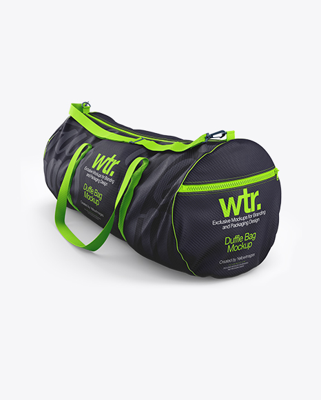 Download Duffle Bag Mockup Halfside View In Apparel Mockups On Yellow Images Object Mockups PSD Mockup Templates