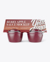 Berry Apple Sauce 4-4 Oz. Cups Mockup - Front View - Free Download