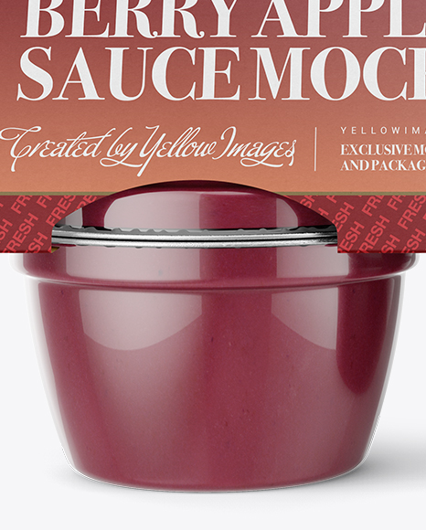 Berry Apple Sauce 4-4 Oz. Cups Mockup - Front View - Free Download