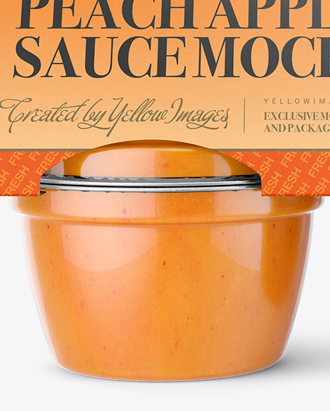 Peach Apple Sauce 4 4 Oz. Cups Mockup   Front View PSD #3