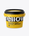 Download Plastic Paint Bucket Mockup - Front view (High-Angle Shot) in Bucket & Pail Mockups on Yellow ...