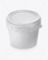 Plastic Paint Bucket Mockup - Halfside view (High-Angle Shot