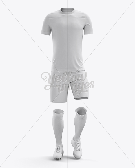 Download Men S Full Soccer Kit Mockup Front View In Apparel Mockups On Yellow Images Object Mockups