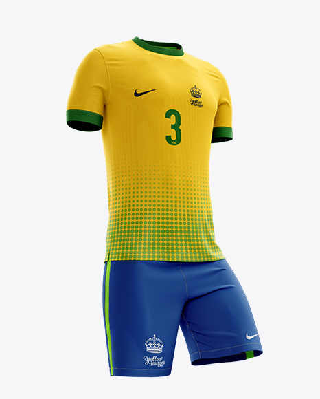 Men S Full Soccer Kit Mockup Hero Shot In Apparel Mockups On Yellow Images Object Mockups