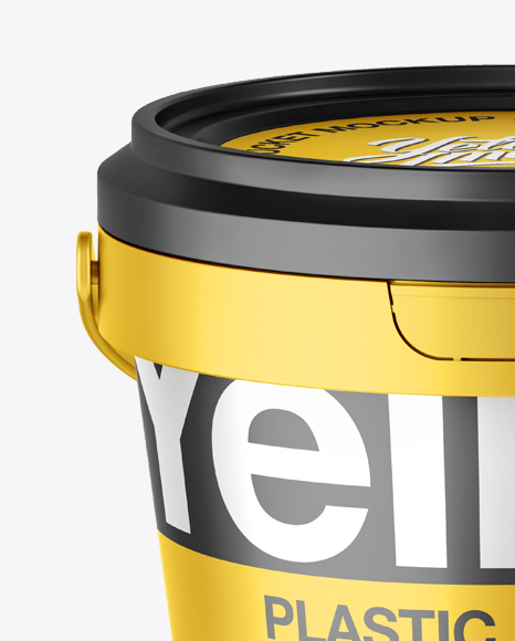 Metallic Paint Bucket Mockup   Front view (High Angle Shot) PSD #2