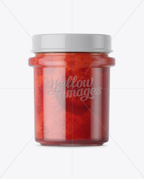 Download Glass Strawberry Jam Jar Mockup Front View In Jar Mockups On Yellow Images Object Mockups Yellowimages Mockups