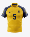 Download Men S Rugby Jersey Mockup Front View In Apparel Mockups On Yellow Images Object Mockups