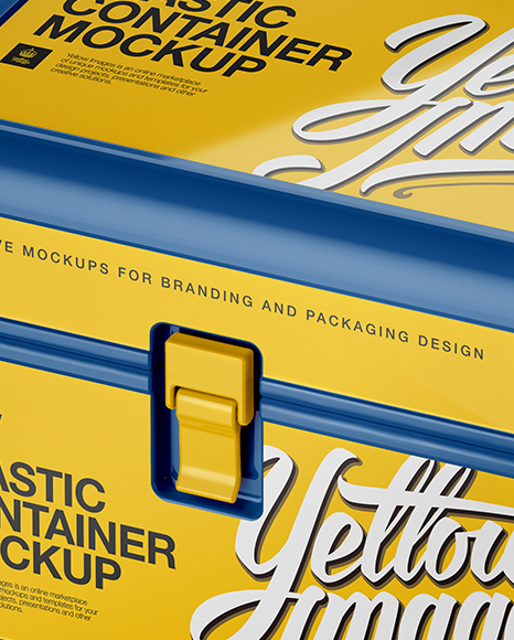 Download Plastic Container W Lock Mockup Halfside View High Angle Shot In Box Mockups On Yellow Images Object Mockups Yellowimages Mockups