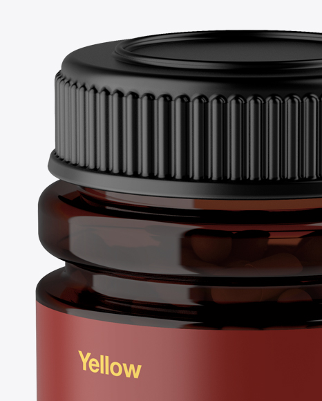 Amber Bottle With Capsules Mockup - High-Angle Shot Amber Bottle With Capsules Mockup - High-Angle Shot