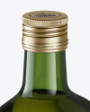 0.75L Green Glass Olive Oil Bottle Mockup - Halfside view (High-Angle Shot)