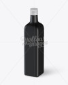 0.75L Black Matte Olive Oil Bottle Mockup - Halfside View (High-Angle