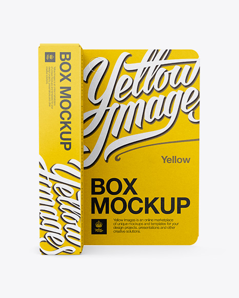 Carton Box Mockup - Front View in Box Mockups on Yellow ...