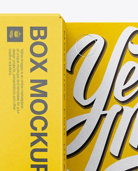 Download Carton Box Mockup Front View In Box Mockups On Yellow Images Object Mockups