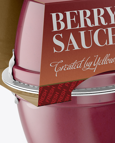 Berry Apple Sauce 4-4 Oz. Cups Mockup - Halfside View - Free Download