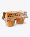 Peach Apple Sauce 4-4 Oz. Cups Mockup - Halfside View on Yellow Images