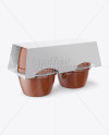 Cinnamon Apple Sauce 4-4 Oz. Cups Mockup - Halfside View on Yellow