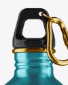 500ml Steel Sport Bottle With Carabiner Mockup - Eye-Level Shot on