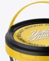 Metallic Paint Bucket Mockup - Halfside view (High-Angle Shot)