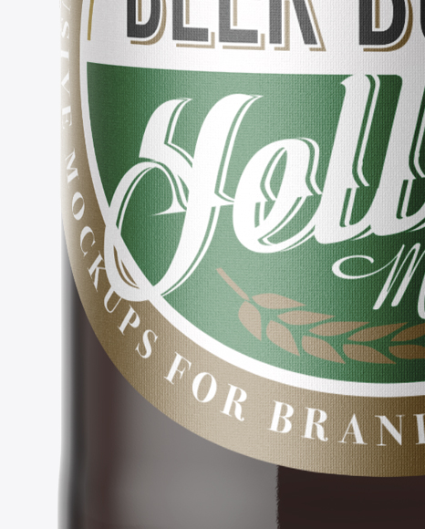 40oz Clear Glass Bottle W Dark Irish Beer Mockup In Bottle Mockups On Yellow Images Object Mockups