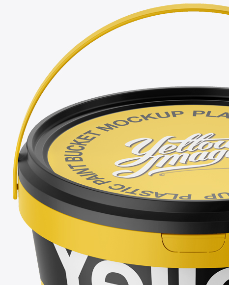 Download Plastic Paint Bucket Mockup - Halfside View (High-Angle ...