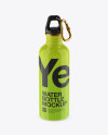 500ml Glossy Sport Bottle With Carabiner Mockup - High-Angle Shot on