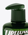 Green Liquid Soap Bottle with Pump Mockup - Halfside View - Free