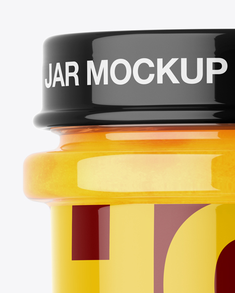 Download Creamed Honey W Dried Apricots Glass Jar Mockup Front View In Jar Mockups On Yellow Images Object Mockups PSD Mockup Templates