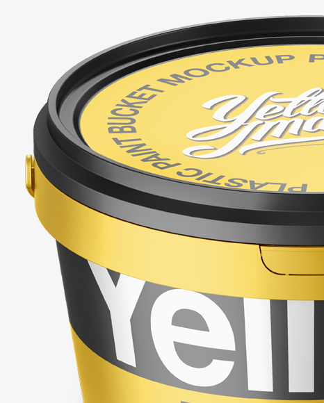 Download Metallic Paint Bucket Mockup Halfside View High Angle Shot In Bucket Pail Mockups On Yellow Images Object Mockups Yellowimages Mockups