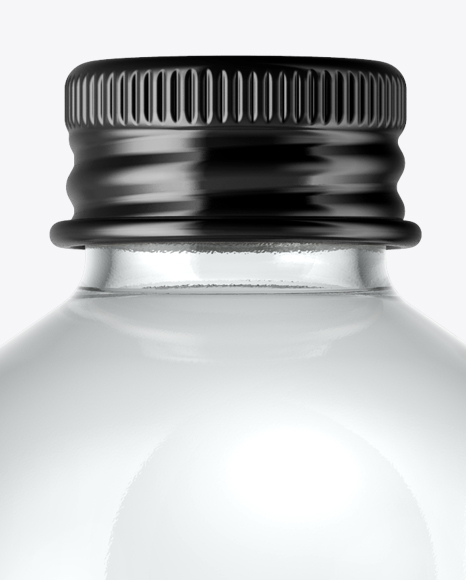 Clear Glass Water Bottle Mockup