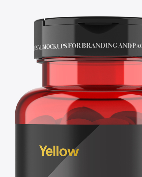 Download Red Pill Bottle Mockup Front View In Bottle Mockups On Yellow Images Object Mockups