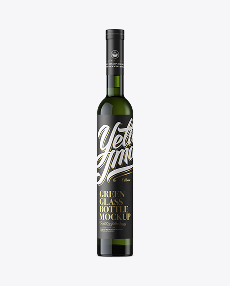Download Green Glass Bottle Mockup - Front View in Bottle Mockups ... Yellowimages Mockups