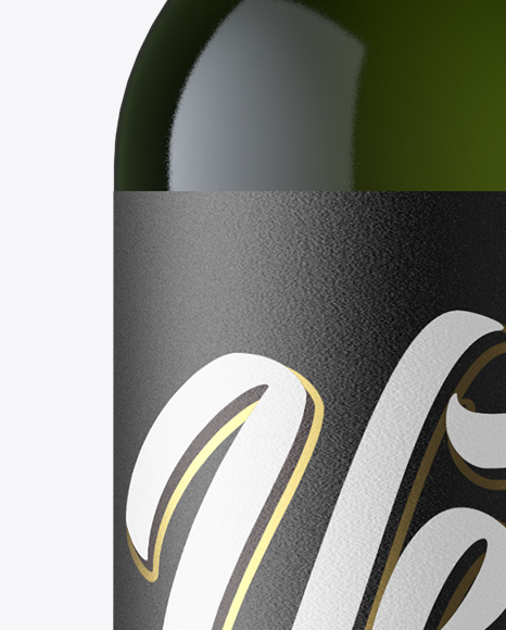 Green Glass Bottle Mockup   Front View PSD #1