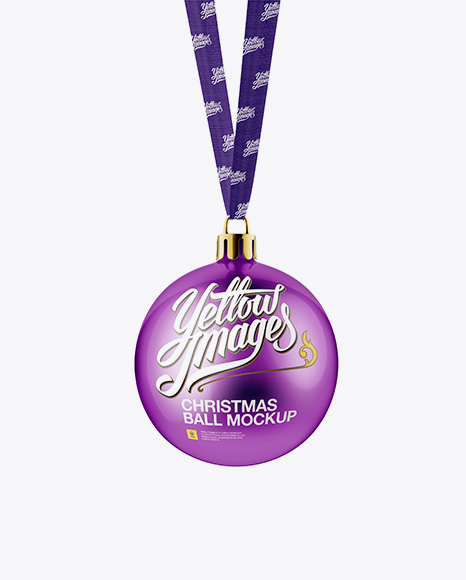 Metallic Christmas Ball Mockup - Front View