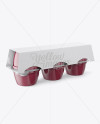 Berry Apple Sauce 6-4 Oz. Cups Mockup - Halfside View on Yellow Images