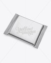 Matte Metallic Square Chocolate Bar Mockup - Halfside View (High-Angle